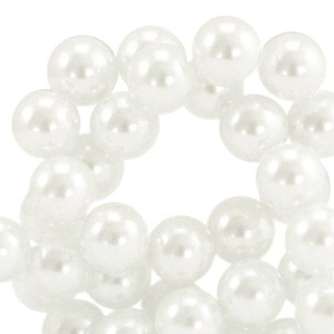 Hovedbilde Perler av glass 4 mm  White