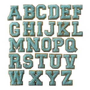 Hovedbilde Turkis Chenille Bokstaver med  Gull kant