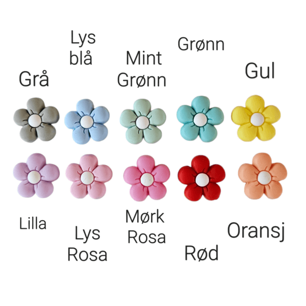 Silikonperler - Blomst 10 farger