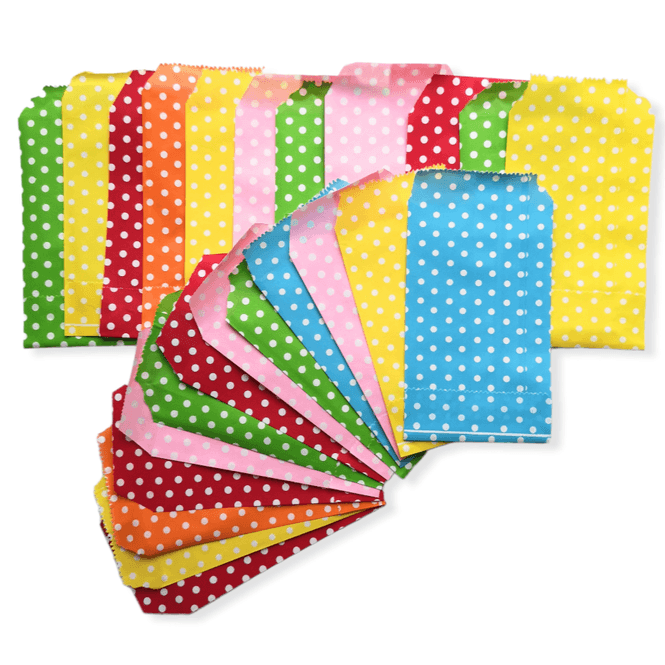 Hovedbilde Papirposer -Fargeblanding Polkadot