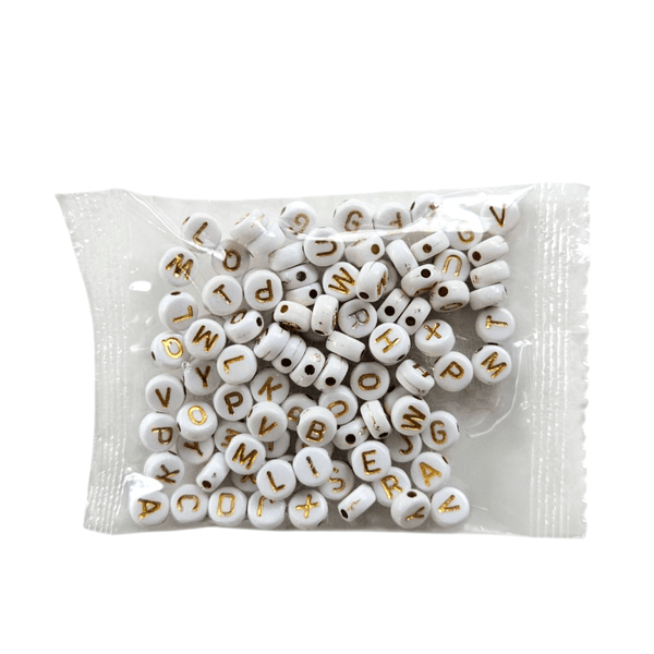 Sm&aring;pakker til Julekalender - 100 stk Bokstavperler