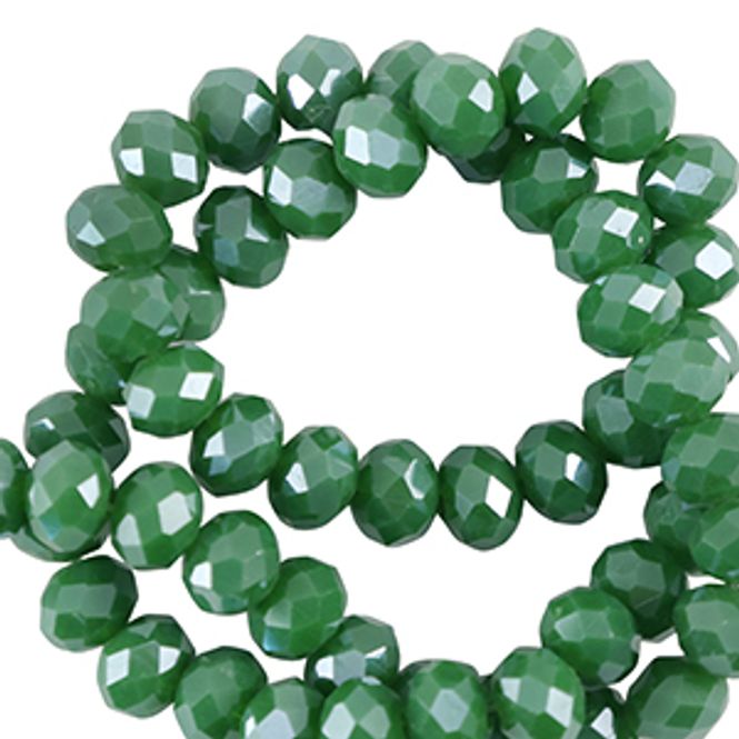 Hovedbilde Fasett perler av Glass-Nile Green-Pearl Shine ...