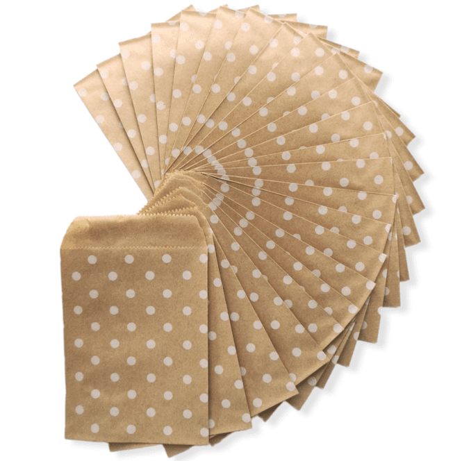 Hovedbilde Papirposer -Brun Polkadot